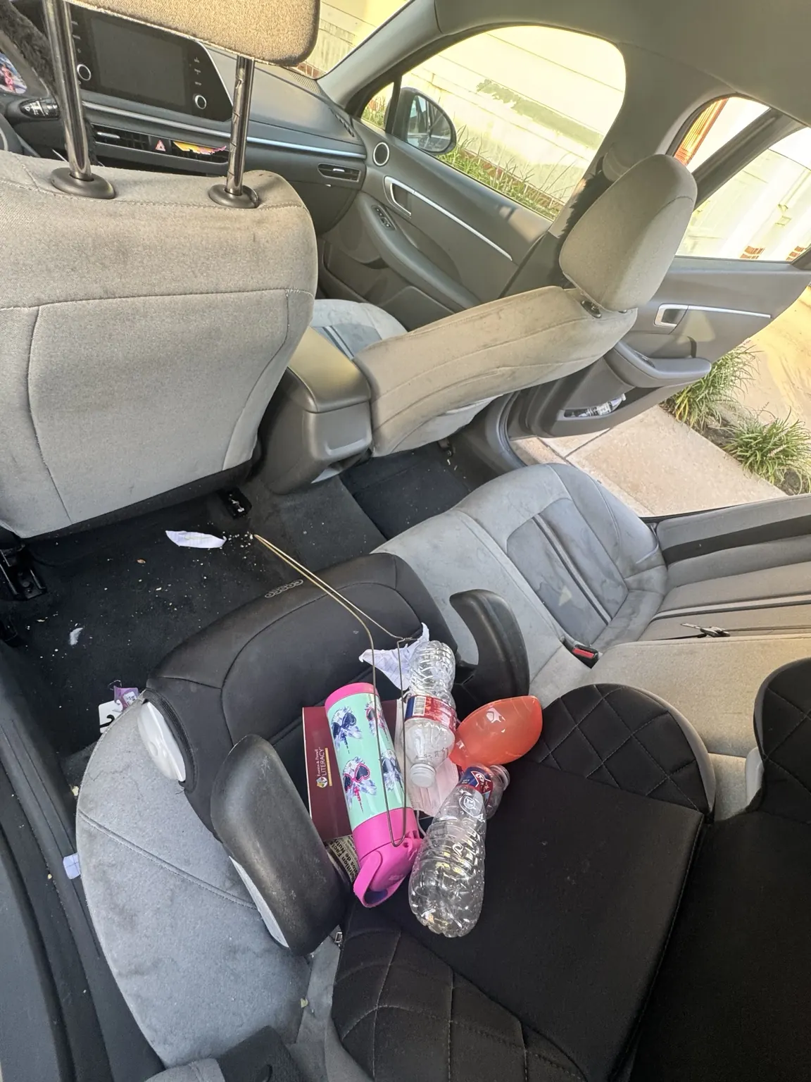 Car rear interior before detailing