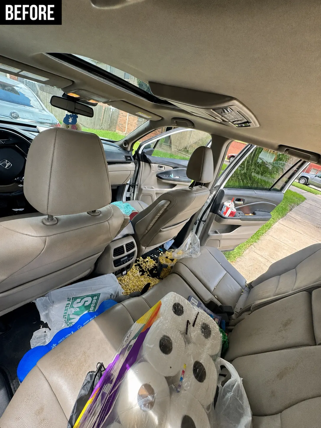 SUV rear interior before detailing