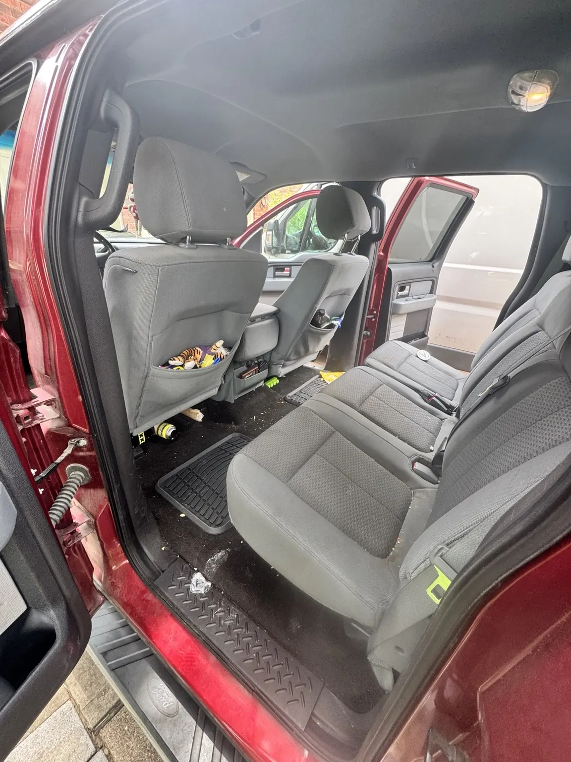 Truck rear interior before detailing